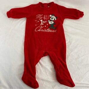 Disney Baby “My 1st Christmas” Red Footed Sleeper – Size 6–9M